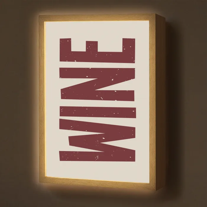 Wine - Red - Decoratie - Japandi Light Box met batterij (Wandlamp) middel -z3d_website
