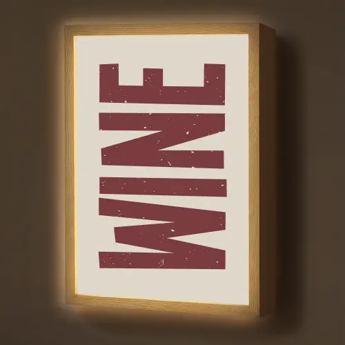 Wine - Red - Decoratie - Japandi Light Box met batterij (Wandlamp) middel -z3d_website