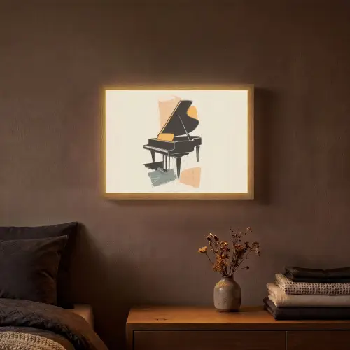 Vleugel - Zwart - Abstract - Illustratie Light Box met batterij (Wandlamp) middel -sfeer4