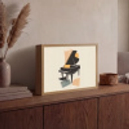 Vleugel - Zwart - Abstract - Illustratie Light Box met batterij (Wandlamp) middel -sfeer2