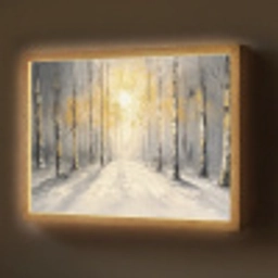 Winter - Abstract - Sneeuw - Natuur - Zon Light Box met batterij (Wandlamp) middel -z3d_website