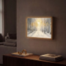 Winter - Abstract - Sneeuw - Natuur - Zon Light Box met batterij (Wandlamp) middel -sfeer1