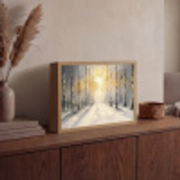 Winter - Abstract - Sneeuw - Natuur - Zon Light Box met batterij (Wandlamp) middel -sfeer2