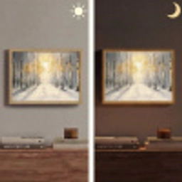 Winter - Abstract - Sneeuw - Natuur - Zon Light Box met batterij (Wandlamp) middel -sfeer3