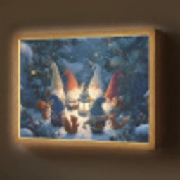 Winter - Gnooms - Eekhoorns - Meerkleurig Light Box met batterij (Wandlamp) middel -z3d_website