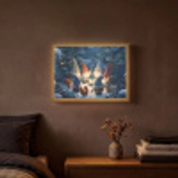 Winter - Gnooms - Eekhoorns - Meerkleurig Light Box met batterij (Wandlamp) middel -sfeer4