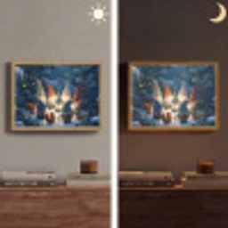 Winter - Gnooms - Eekhoorns - Meerkleurig Light Box met batterij (Wandlamp) middel -sfeer3