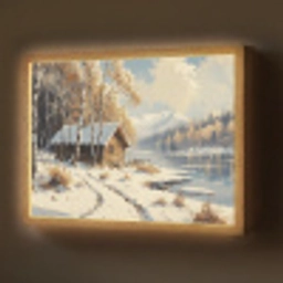 Winter - Sneeuw - Huis - Natuur Light Box met batterij (Wandlamp) middel -z3d_website