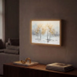 Winter - Bomen - Natuur - Acryl - Kunst Light Box met batterij (Wandlamp) middel -sfeer1