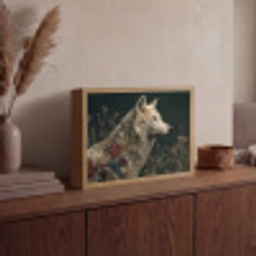 Wolf - Bloemen - Natuur Light Box met batterij (Wandlamp) middel -sfeer2