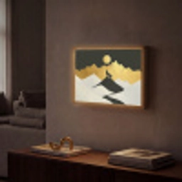 Wolf - Bergen - Maan - Zwart Light Box met batterij (Wandlamp) middel -sfeer1