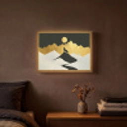 Wolf - Bergen - Maan - Zwart Light Box met batterij (Wandlamp) middel -sfeer4