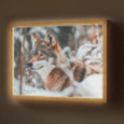 Wolf - Sneeuw - Winter - Dieren - Natuur - Sneeuw Light Box met batterij (Wandlamp) middel -z3d_website