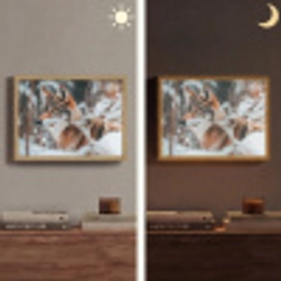 Wolf - Sneeuw - Winter - Dieren - Natuur - Sneeuw Light Box met batterij (Wandlamp) middel -sfeer3