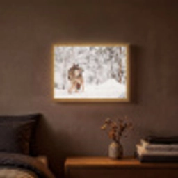 Wolf - Winter - Sneeuw - Natuur - Dieren Light Box met batterij (Wandlamp) middel -sfeer4