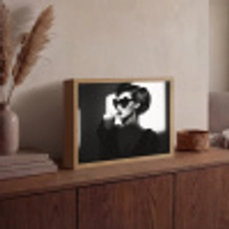 Vrouw - Zwart - Hart Light Box met batterij (Wandlamp) middel -sfeer2