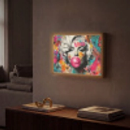 Vrouw - Kauwgom - Graffiti - Neonkleuren Light Box met batterij (Wandlamp) middel -sfeer1