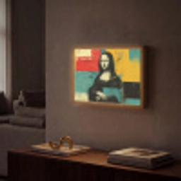 Vrouw - Kleurvlakken - Klassieke schilderkunst Light Box met batterij (Wandlamp) middel -sfeer1
