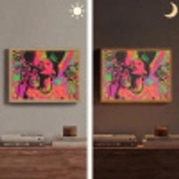 Vrouw - Microfoon - Neon Light Box met batterij (Wandlamp) middel -sfeer3