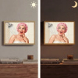 Vrouw - Douche - Roze Light Box met batterij (Wandlamp) middel -sfeer3