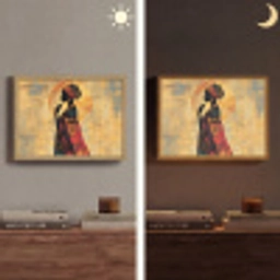 Vrouw - Silhouet - Patronen - Sierlijk Light Box met batterij (Wandlamp) middel -sfeer3