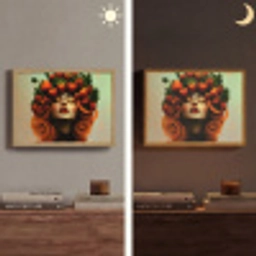 Vrouw - Aardbeien - Kroon Light Box met batterij (Wandlamp) middel -sfeer3