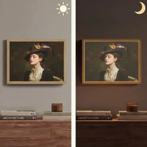 Vrouw - Victoriaans - Portret Light Box met batterij (Wandlamp) middel -sfeer3