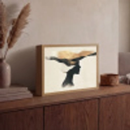 Vrouw - Golven - Zwart Light Box met batterij (Wandlamp) middel -sfeer2