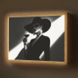 Vrouw - Wijn - Chic Light Box met batterij (Wandlamp) middel -z3d_website
