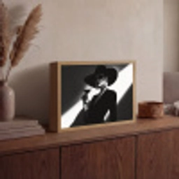 Vrouw - Wijn - Chic Light Box met batterij (Wandlamp) middel -sfeer2