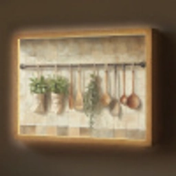 Hout - Keukengerei - Stilleven - Tegels Light Box met batterij (Wandlamp) middel -z3d_website