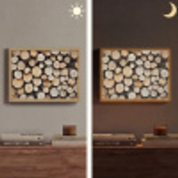 Hout - Boomstammen - Textuur Light Box met batterij (Wandlamp) middel -sfeer3