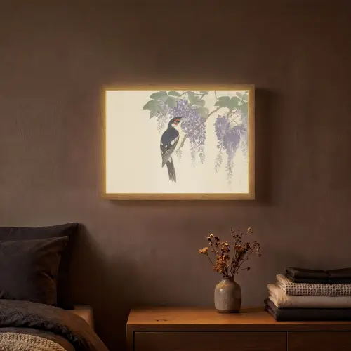Specht - Bloemen - Paars Light Box met batterij (Wandlamp) middel -sfeer4
