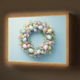 Krans - Eieren - Bloemen Light Box met batterij (Wandlamp) middel -z3d_website