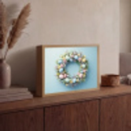 Krans - Eieren - Bloemen Light Box met batterij (Wandlamp) middel -sfeer2