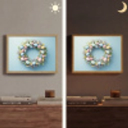 Krans - Eieren - Bloemen Light Box met batterij (Wandlamp) middel -sfeer3