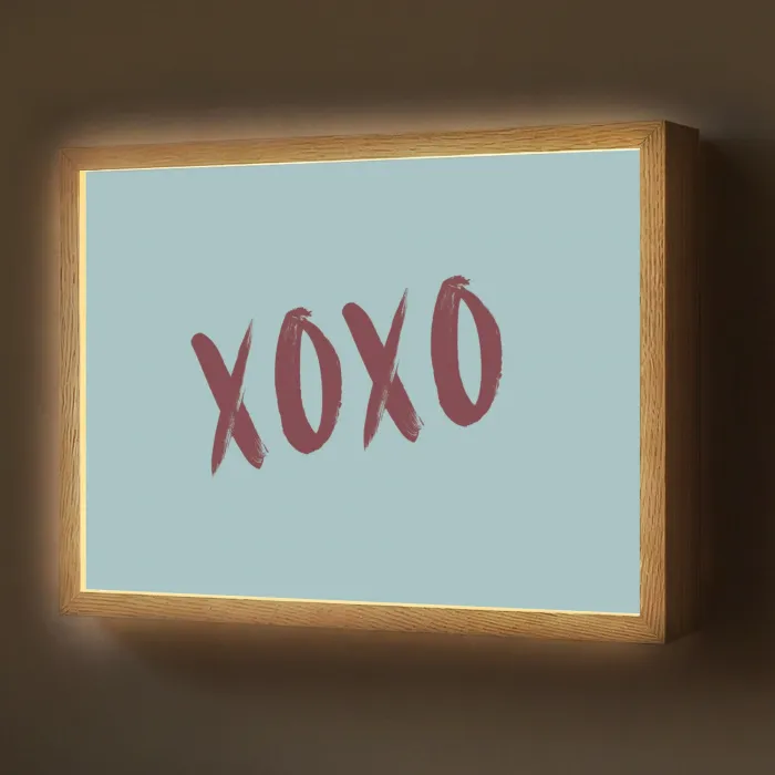 XOXO - Blauw - Rood Light Box met batterij (Wandlamp) middel -z3d_website