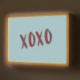 XOXO - Blauw - Rood Light Box met batterij (Wandlamp) middel -z3d_website