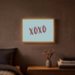 XOXO - Blauw - Rood Light Box met batterij (Wandlamp) middel -sfeer4