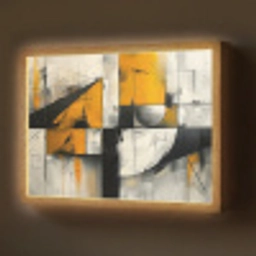 Geel - Abstract - Modern - Vormen Light Box met batterij (Wandlamp) middel -z3d_website
