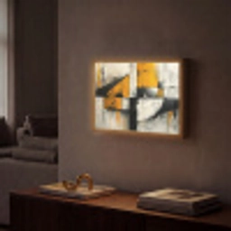 Geel - Abstract - Modern - Vormen Light Box met batterij (Wandlamp) middel -sfeer1