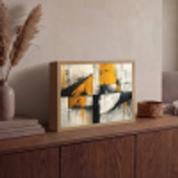 Geel - Abstract - Modern - Vormen Light Box met batterij (Wandlamp) middel -sfeer2