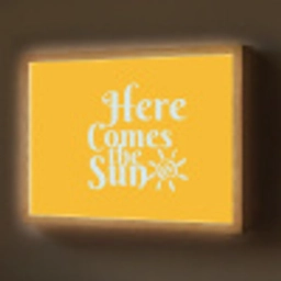 Geel - Blauw - Here comes the sun Light Box met batterij (Wandlamp) middel -z3d_website