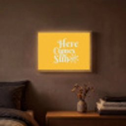 Geel - Blauw - Here comes the sun Light Box met batterij (Wandlamp) middel -sfeer4