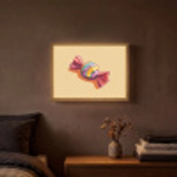 Geel - Snoep - Kleur Light Box met batterij (Wandlamp) middel -sfeer4