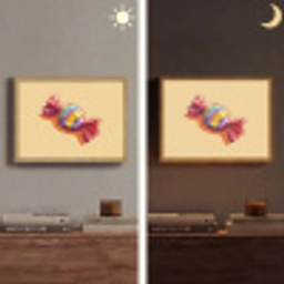 Geel - Snoep - Kleur Light Box met batterij (Wandlamp) middel -sfeer3