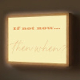 Geel - Oranje - if not now then when Light Box met batterij (Wandlamp) middel -z3d_website