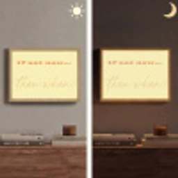 Geel - Oranje - if not now then when Light Box met batterij (Wandlamp) middel -sfeer3