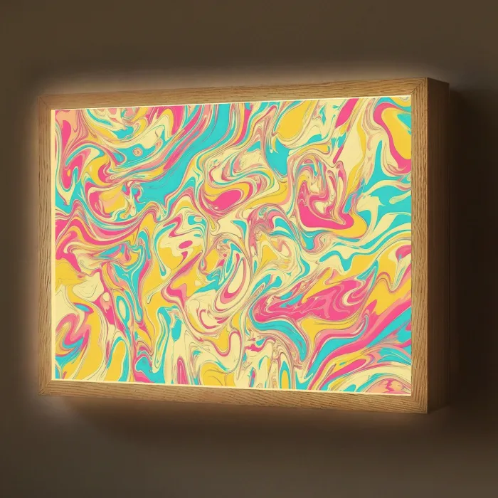 Geel - Roze - Blauw - Retro Light Box met batterij (Wandlamp) middel -z3d_website
