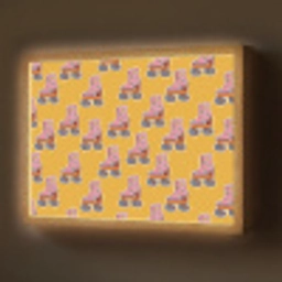 Geel - Rolschaatsen - Patroon Light Box met batterij (Wandlamp) middel 907 -z3d_website